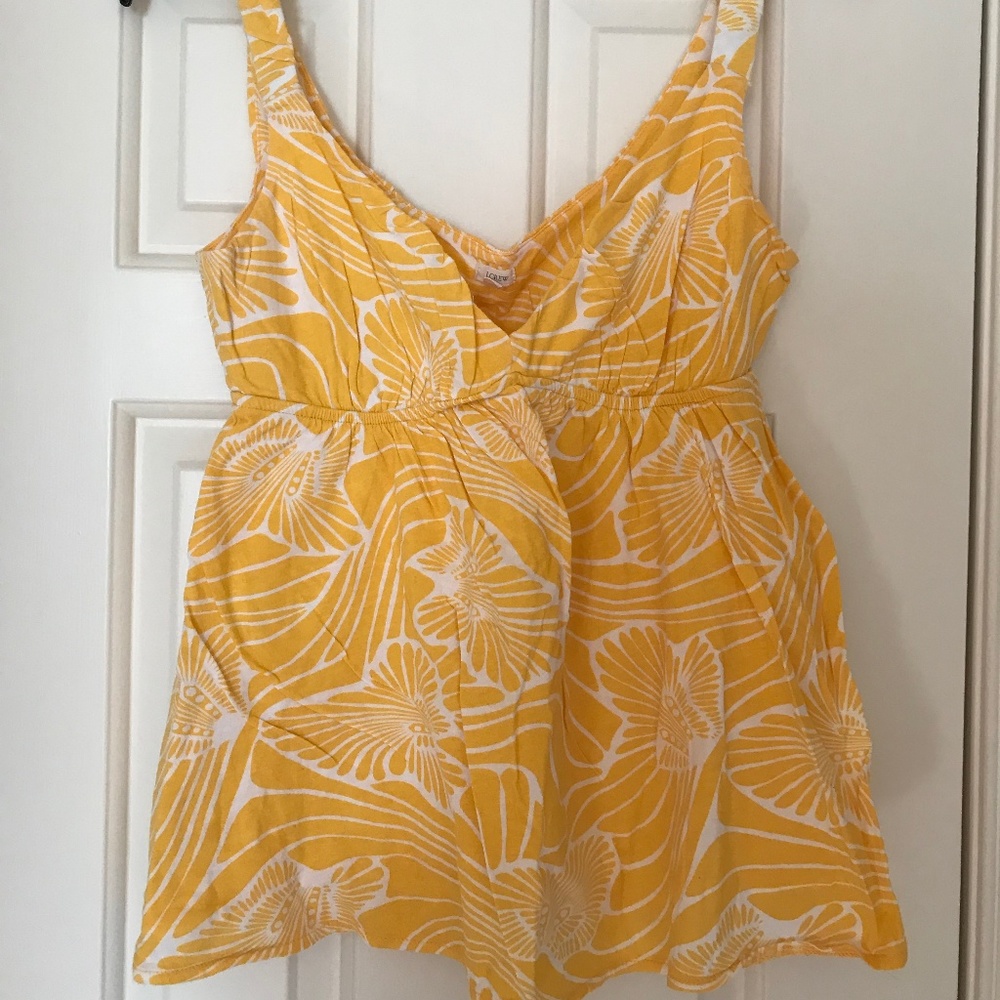 J. Crew Yellow Patterned Tank